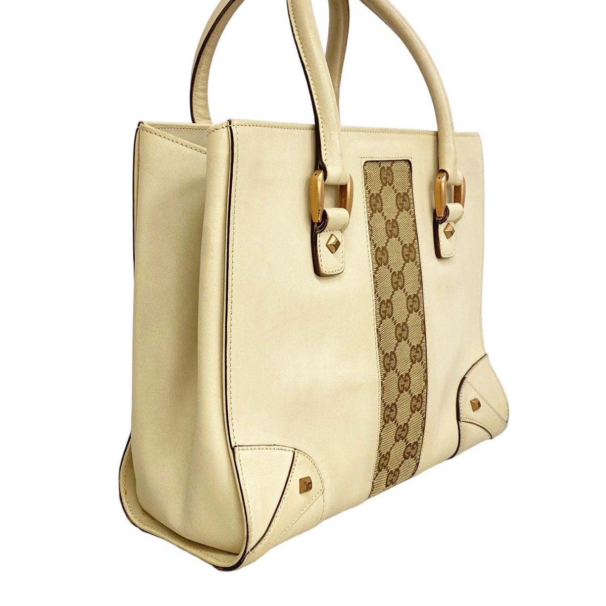 Gucci Handbag GG Canvas Leather Beige Pink Gold — view 2