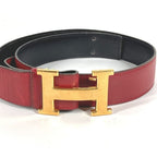 Hermes Belt Leather Red Black