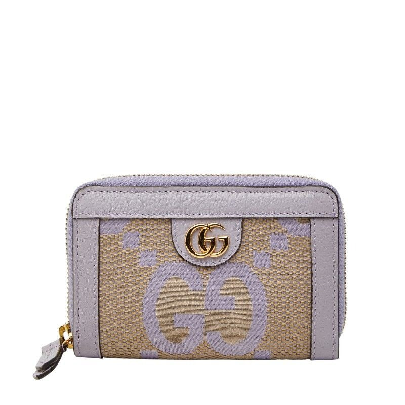 Gucci Jumbo Case Coin Beige Purple Canvas — view 2