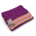 Gucci Cable-Knit Scarf Cashmere Blend Purple