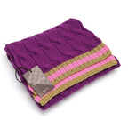 Gucci Cable-Knit Scarf Cashmere Blend Purple