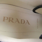 Prada Suede Leather Triangle Logo Plate Trocut Sneakers Navy — view 8