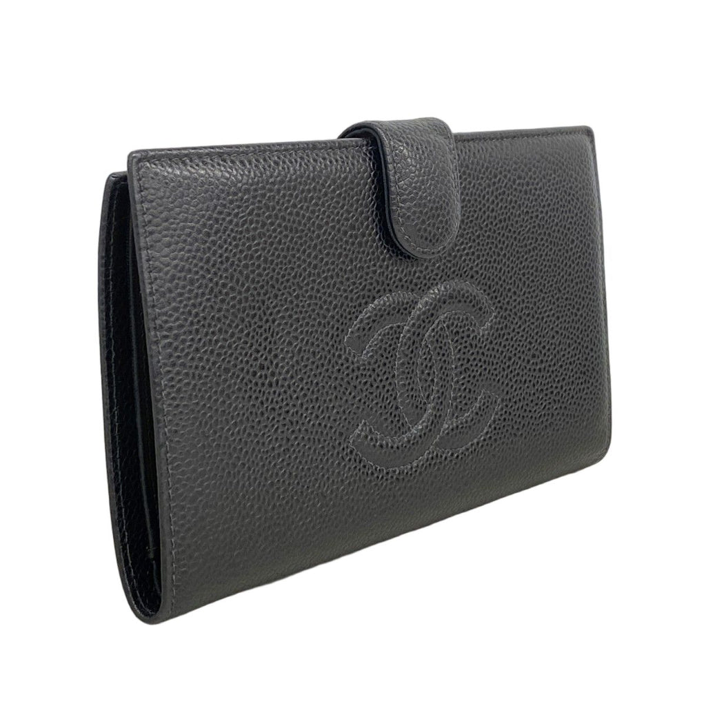 Chanel Wallet Caviar Leather Black Gold — view 2