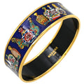 Hermes Bangle Emile GM Cloisonne Navy and Multicolor Gold Hardware Blue