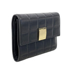 Chanel Trifold Wallet Choco Bar Lambskin Black Gold — view 2