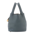 Hermes Picotin Lock 18 PM Hand Bag Taurillon Clemence Blue Orage Gold