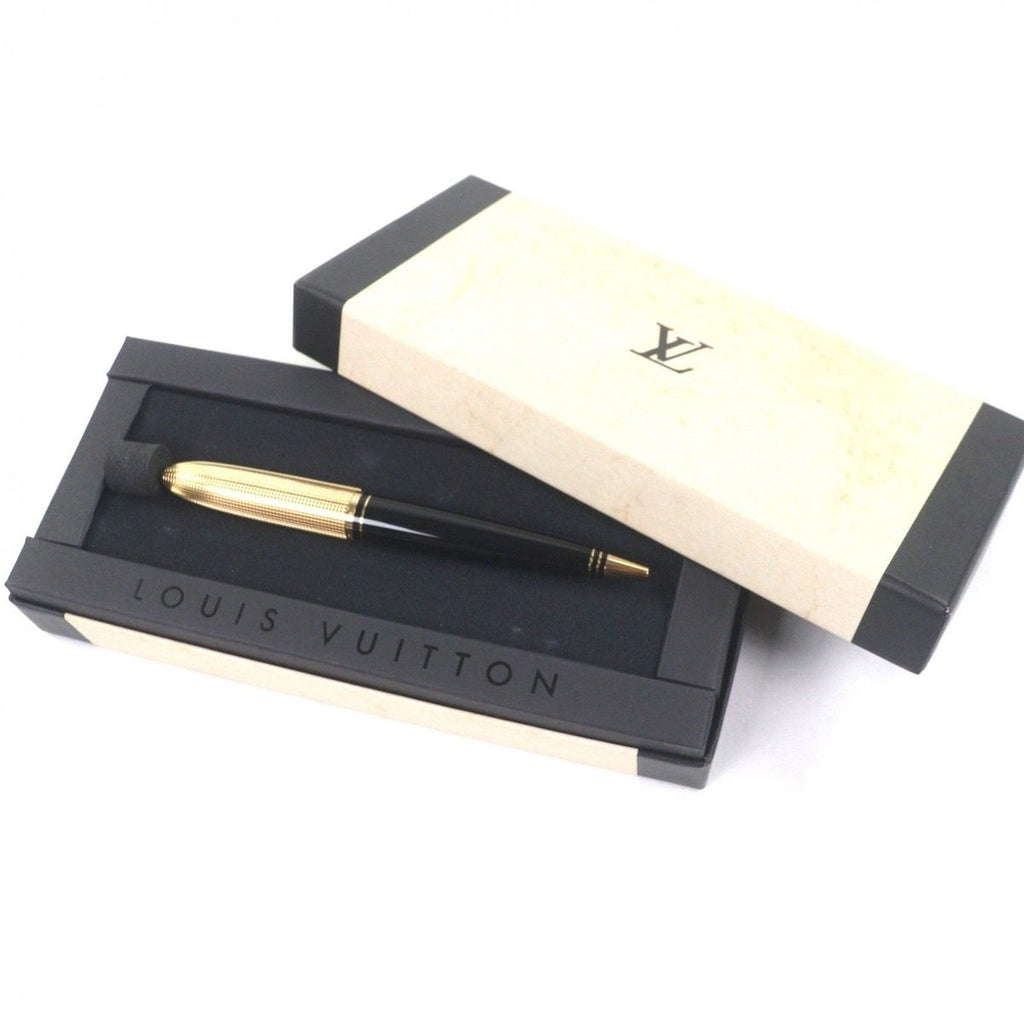 Louis Vuitton Doc Lacquer Twist Ballpoint Pen Black Gold Handwriting Confirmed — view 2