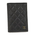 Chanel Passport Case Quilted CC Logo Caviar Leather Black