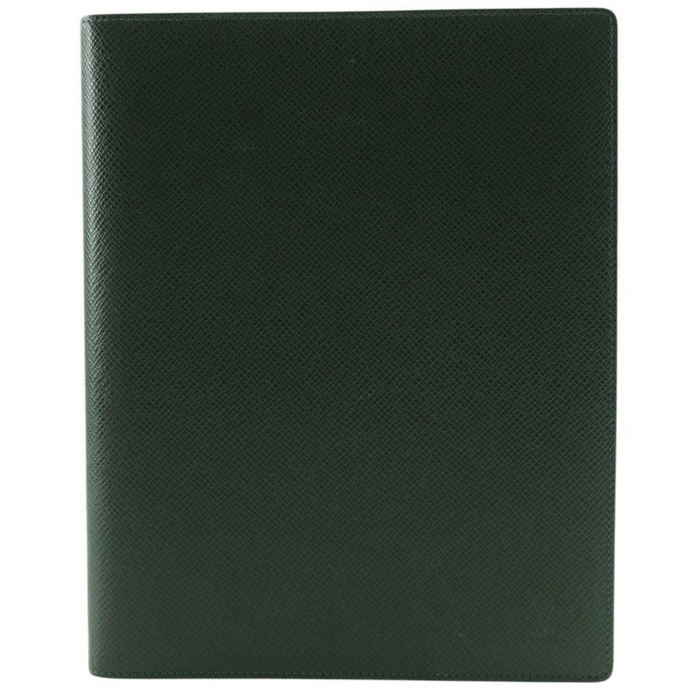 Louis Vuitton Agenda Bureau Notebook Cover Taiga Epi Sear Dark Green