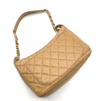 Chanel Quilted Caviar Leather Chain Shoulder Bag Beige — view 2