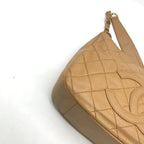 Chanel Quilted Caviar Leather Chain Shoulder Bag Beige — view 4