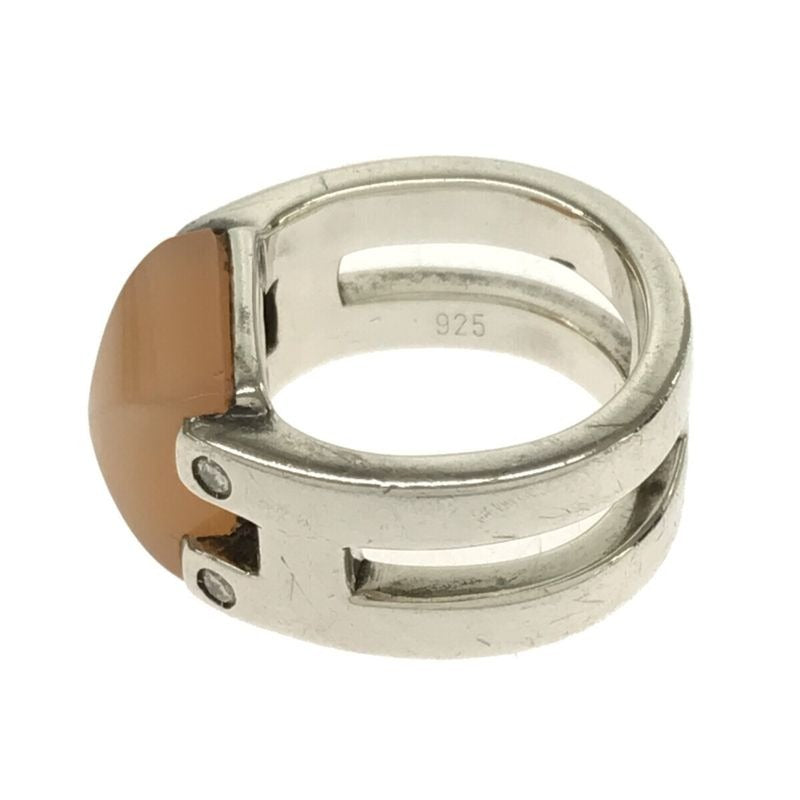 Hermes Medor Ring No 9 Moonstone Diamond Silver 925 51 10.6 g Accessories — view 2