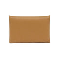 Hermes Calvi Sesame Brown Chevre Silver Hardware Card Holder