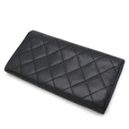 Chanel Cambon Line Coco Long Bifold Wallet Soft Calf Leather Enamel Black Pink — view 2