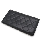 Chanel Cambon Line Coco Long Bifold Wallet Soft Calf Leather Enamel Black Pink — view 3