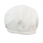 Hermes Beret Cap Hat One Point Sun Motif Hemp Cotton 57 White
