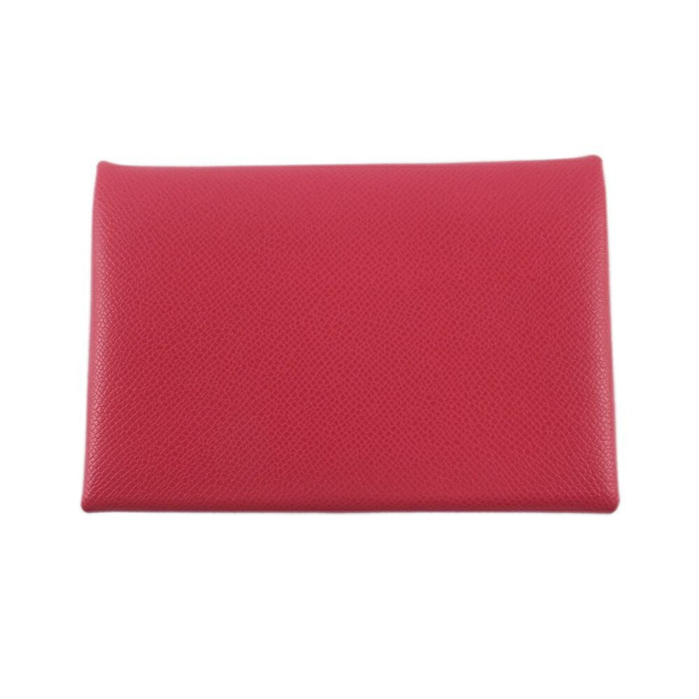 Hermes Calvi Duo Red Card Case Coin Silver Ed
