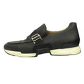 Hermes Epsom Leather Slip on Loafers Shoes Buckle 42.5 Black