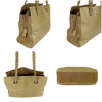 Prada Logo Shape Press Chain Tote Beige Nappa Leather Tessuto — view 4