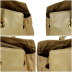 Prada Logo Shape Press Chain Tote Beige Nappa Leather Tessuto — view 5