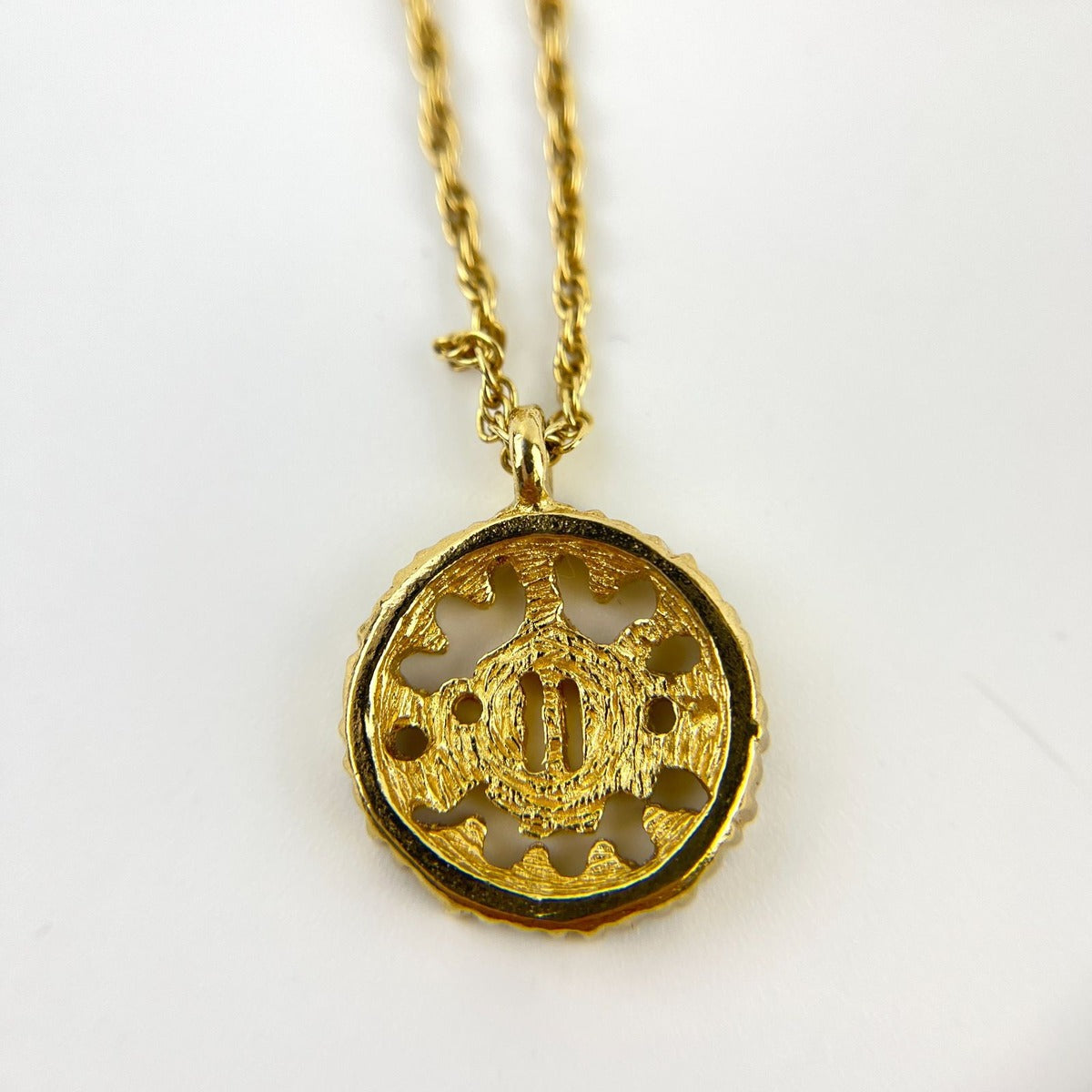 Dior Necklace Pendant Logo Gold Vintage — view 5