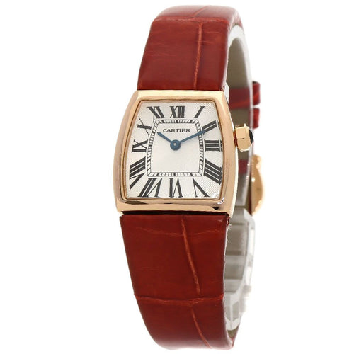 Cartier Ladonya SM Watch 18K Pink Gold Leather