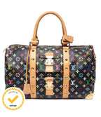 Louis Vuitton Boston Bag Black Studded Keepall 45 Monogram Multicolor