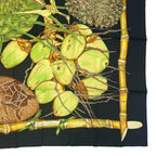 Hermes Scarf Silk Carre 90 Jardin Creole Cles Or's Paradise Black — view 5
