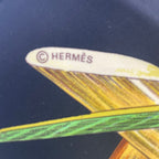 Hermes Scarf Silk Carre 90 Jardin Creole Cles Or's Paradise Black — view 9