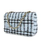 Chanel Mini Quilted Blue Black Gold Tweed Leather Chain Shoulder Bag 20 — view 2