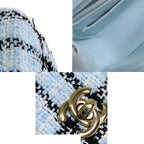 Chanel Mini Quilted Blue Black Gold Tweed Leather Chain Shoulder Bag 20 — view 8