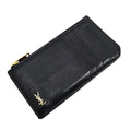 Saint Laurent Tiny Cassandra Fragment Zip Card Case Coin Black