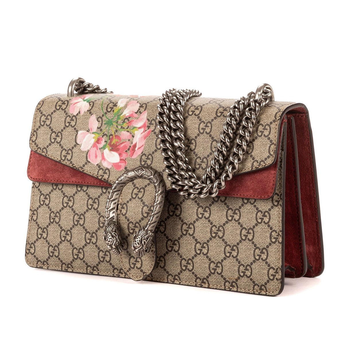 Gucci Blooms Dionysus Beige Burgundy Supreme Canvas Shoulder Bag — view 2
