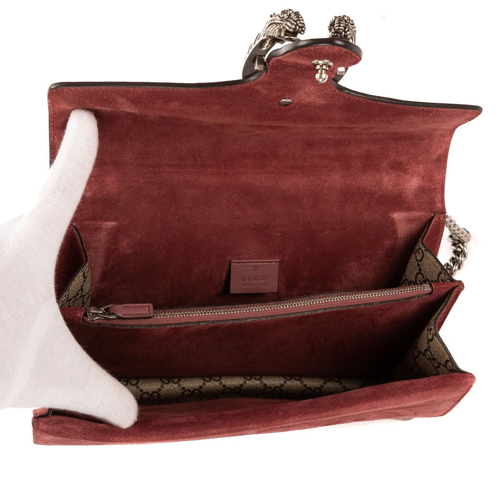 Gucci Blooms Dionysus Beige Burgundy Supreme Canvas Shoulder Bag — view 9