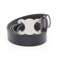 Celine Belt Triomphe Black Leather