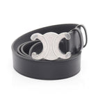Celine Belt Triomphe Black Leather