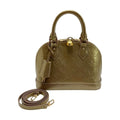 Louis Vuitton Vernis Alma BB Handbag Beige Poodle Shoulder Bag 2-Way