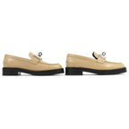 Hermes Moccasins Hot Kelly Buckle Leather Loafers Beige Silver 37.5 — view 4