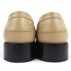 Hermes Moccasins Hot Kelly Buckle Leather Loafers Beige Silver 37.5 — view 6