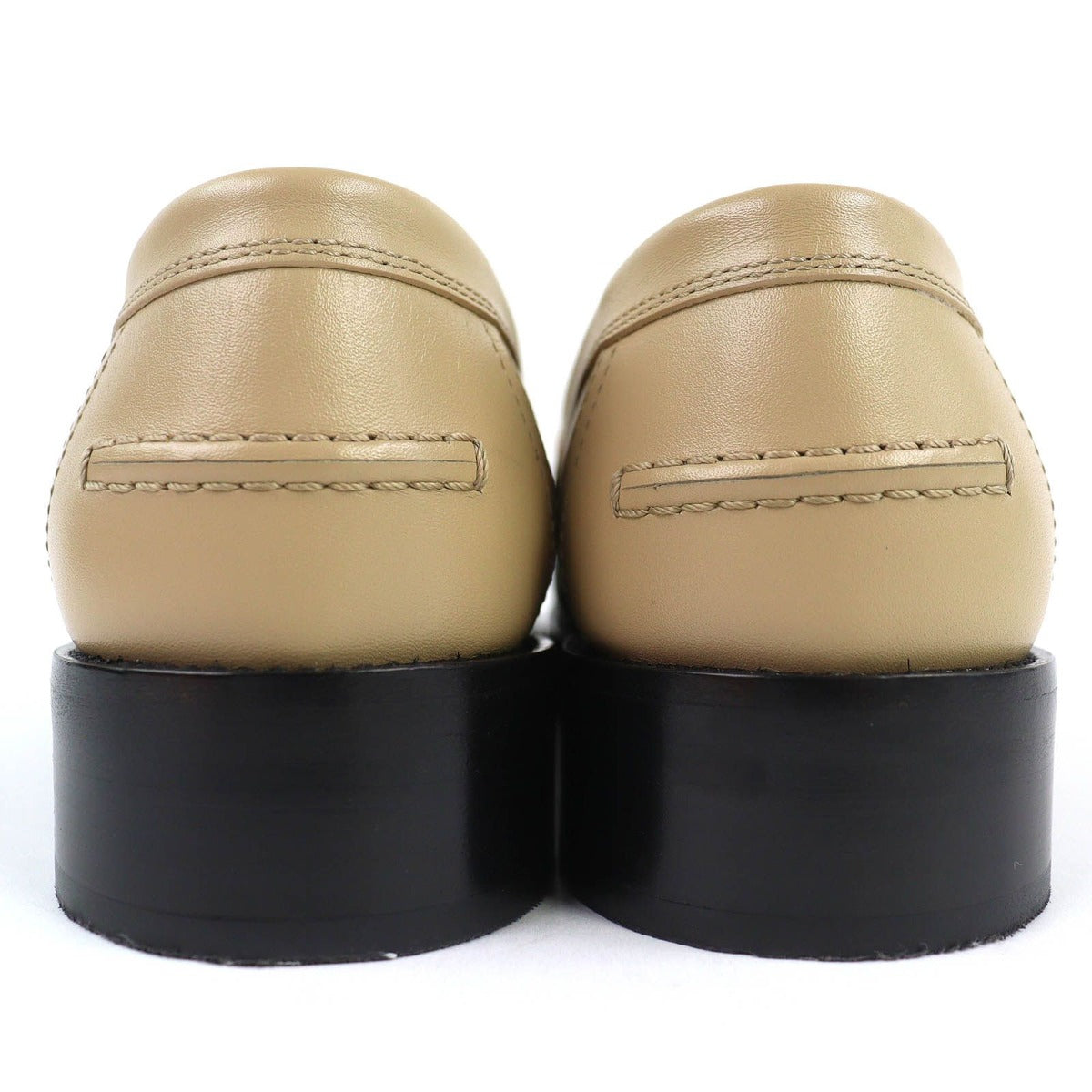 Hermes Moccasins Hot Kelly Buckle Leather Loafers Beige Silver 37.5 — view 6