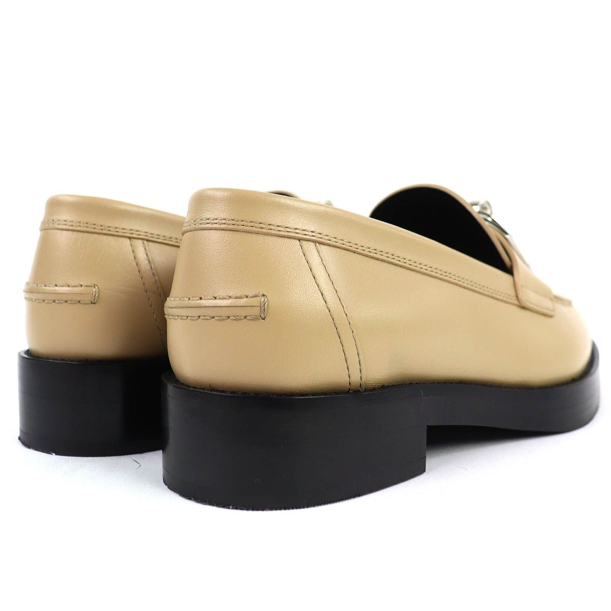 Hermes Moccasins Hot Kelly Buckle Leather Loafers Beige Silver 37.5 — view 7