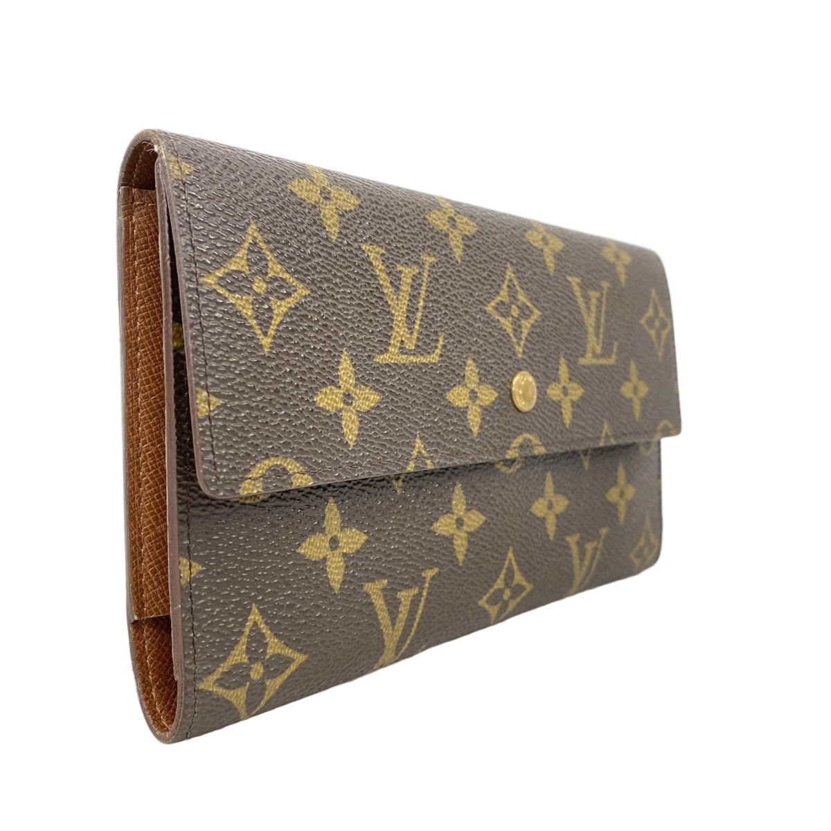 Louis Vuitton Trifold Wallet Monogram Portefeuille International Brown — view 2