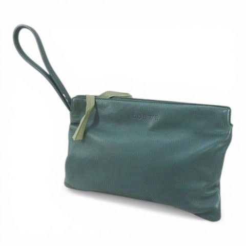 Loewe Pouch Green Leather