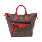 Louis Vuitton Tournelle PM Monogram Cerise Leather Brown Red Handbag Gold