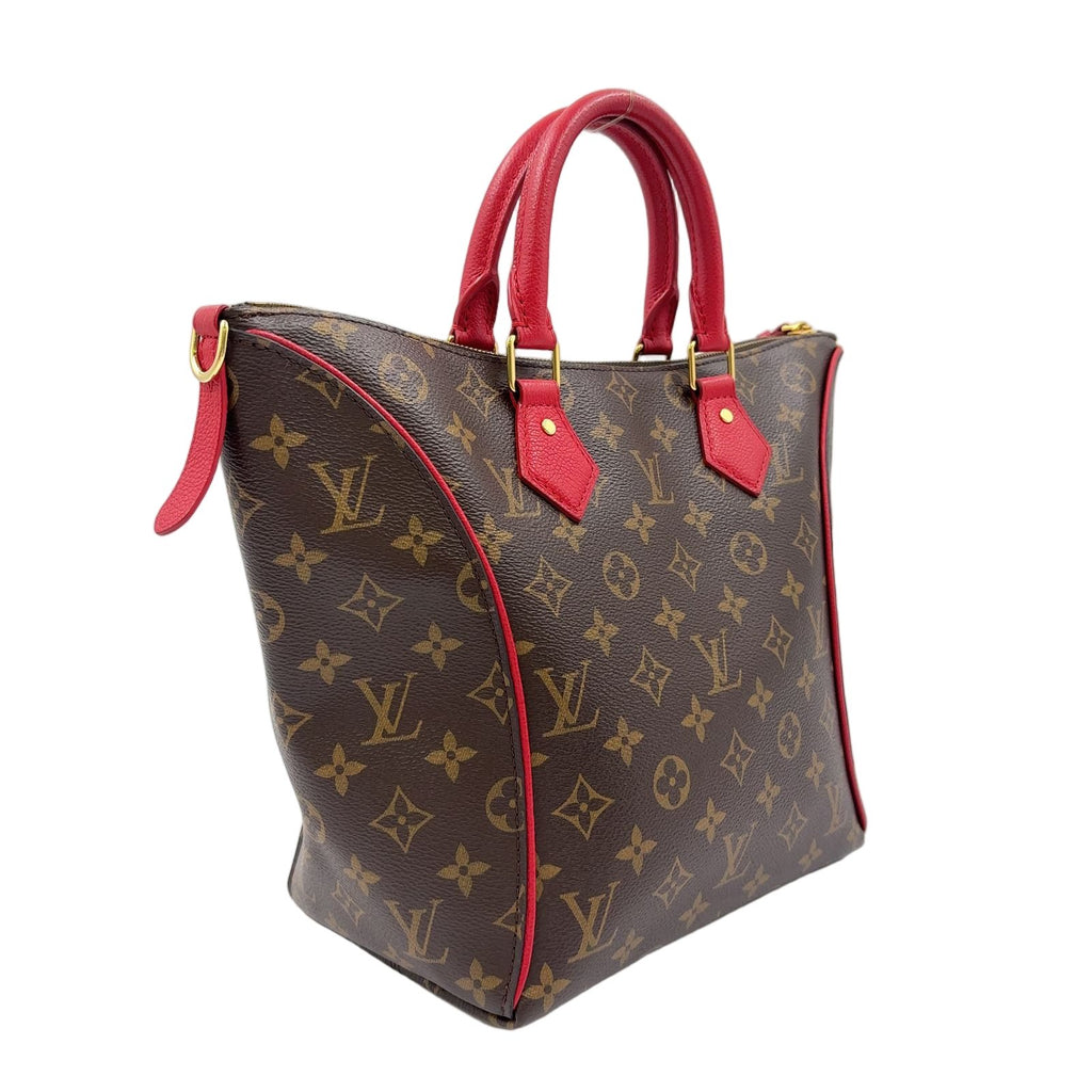 Louis Vuitton Tournelle PM Monogram Cerise Leather Brown Red Handbag Gold — view 2