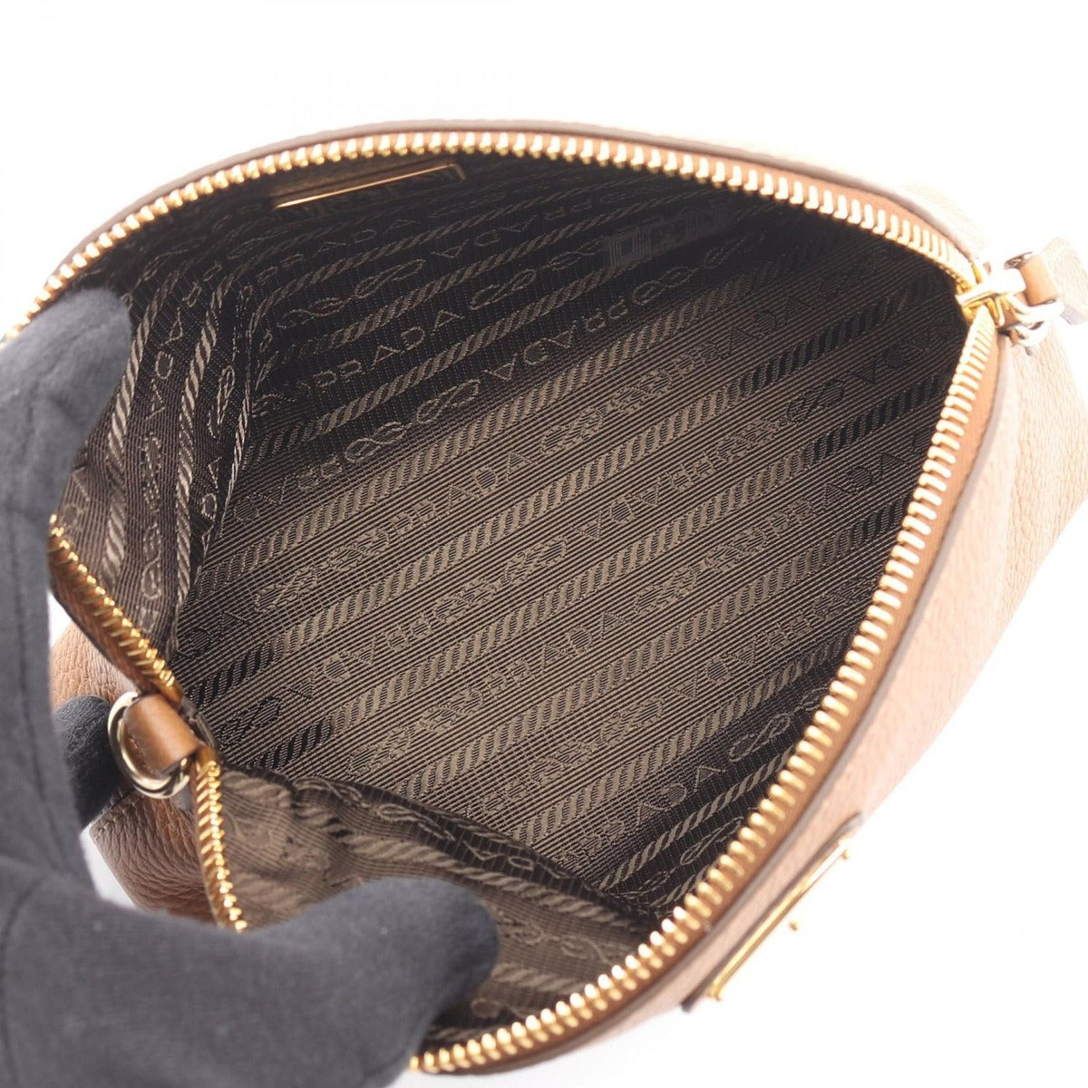 Prada Shoulder Bag Vitello Daino Soft Camel Leather — view 3