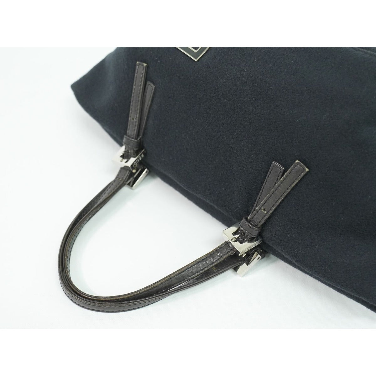 Fendi Zucca Logo Tote Cashmere Wool Black — view 4