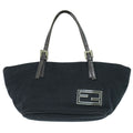 Fendi Zucca Logo Tote Cashmere Wool Black