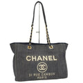 Chanel Deauville MM Tote Bag Denim Blue