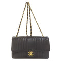 Chanel Mademoiselle Chain Shoulder Gold Bag Grained Calfskin